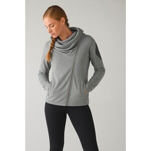 Lululemon Sway Moto Jacket Gray Asymmetrical Zip –‎ Size 8 – $178 MSRP